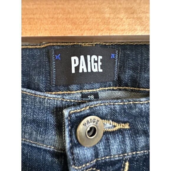 Paige Jeans Womens 28 Straight Leg Denim Dark Wash Ankle Length Mid Rise - Picture 4 of 11